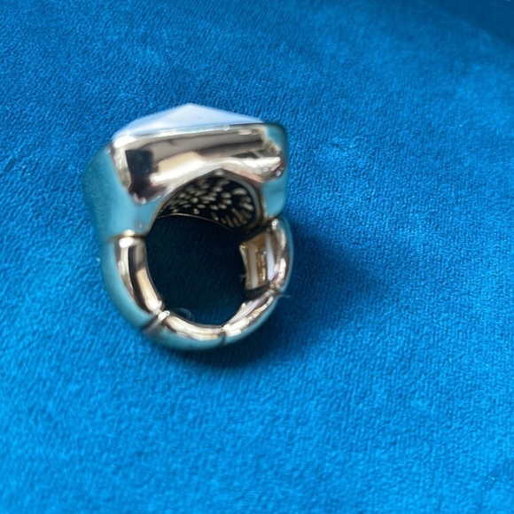 Adjustable Statement Ring Costume Jewelry Gold with 1” Square Gemstone - Picture 6 of 6